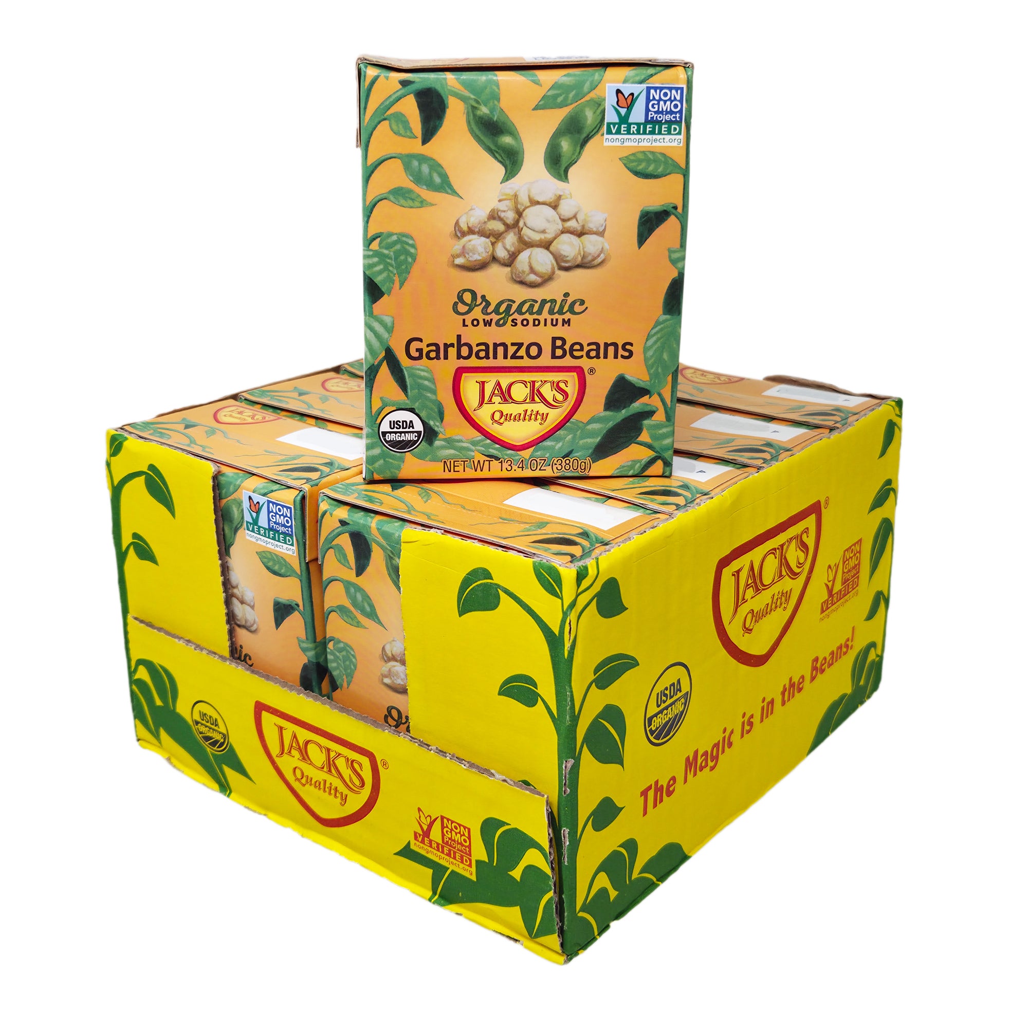 Case of 8 Jack's Quality Organic Low Sodium Garbanzo Beans - 13.4oz.